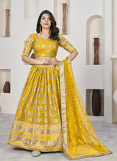 Chic Looking Yellow Colour Lehenga Choli